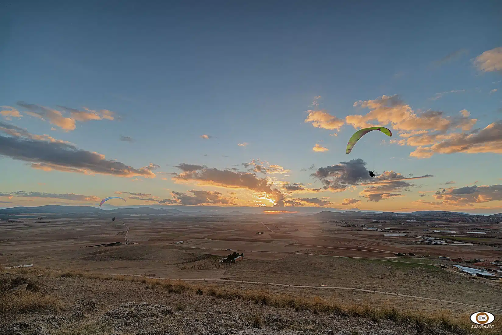 Vista aérea de invierno en Consuegra (Toledo).